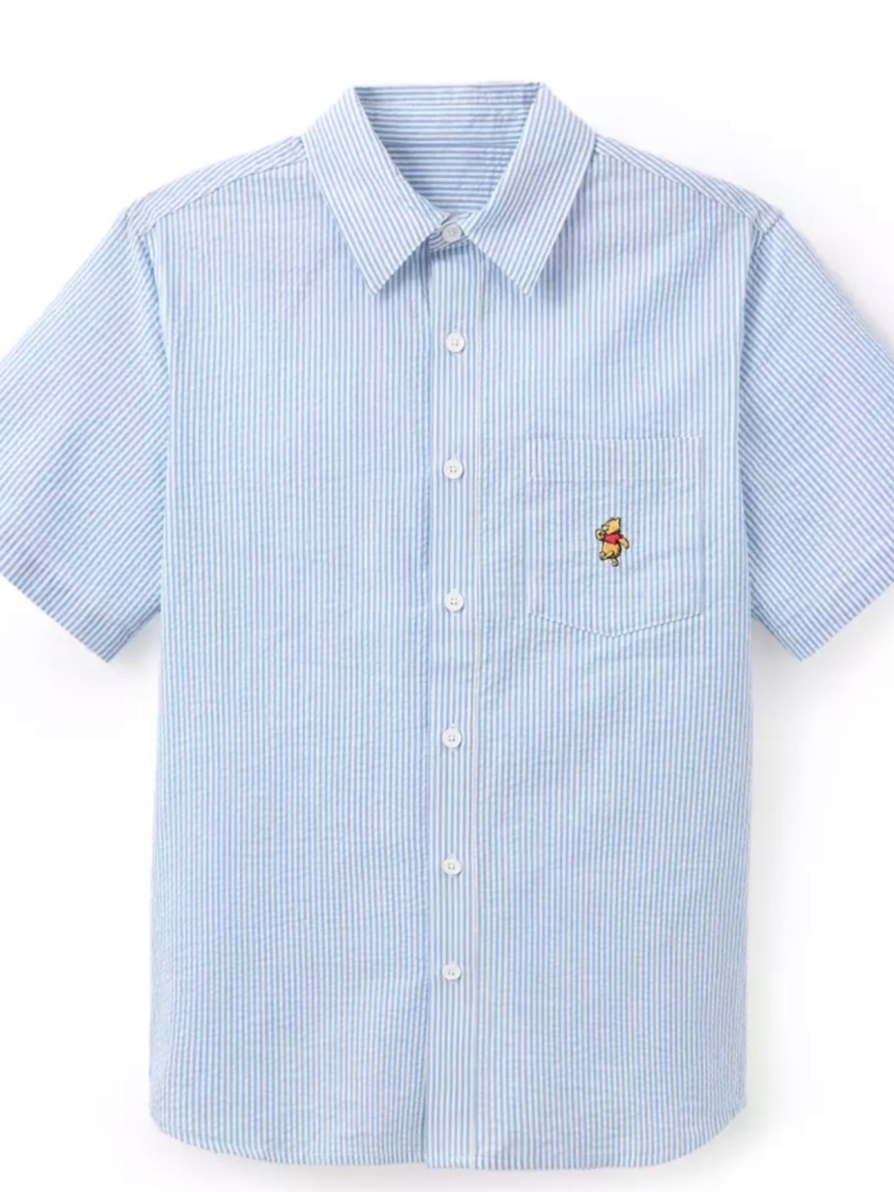 Disney NWT Winnie the Pooh Striped Seersucker Button Down Shirt Size XS